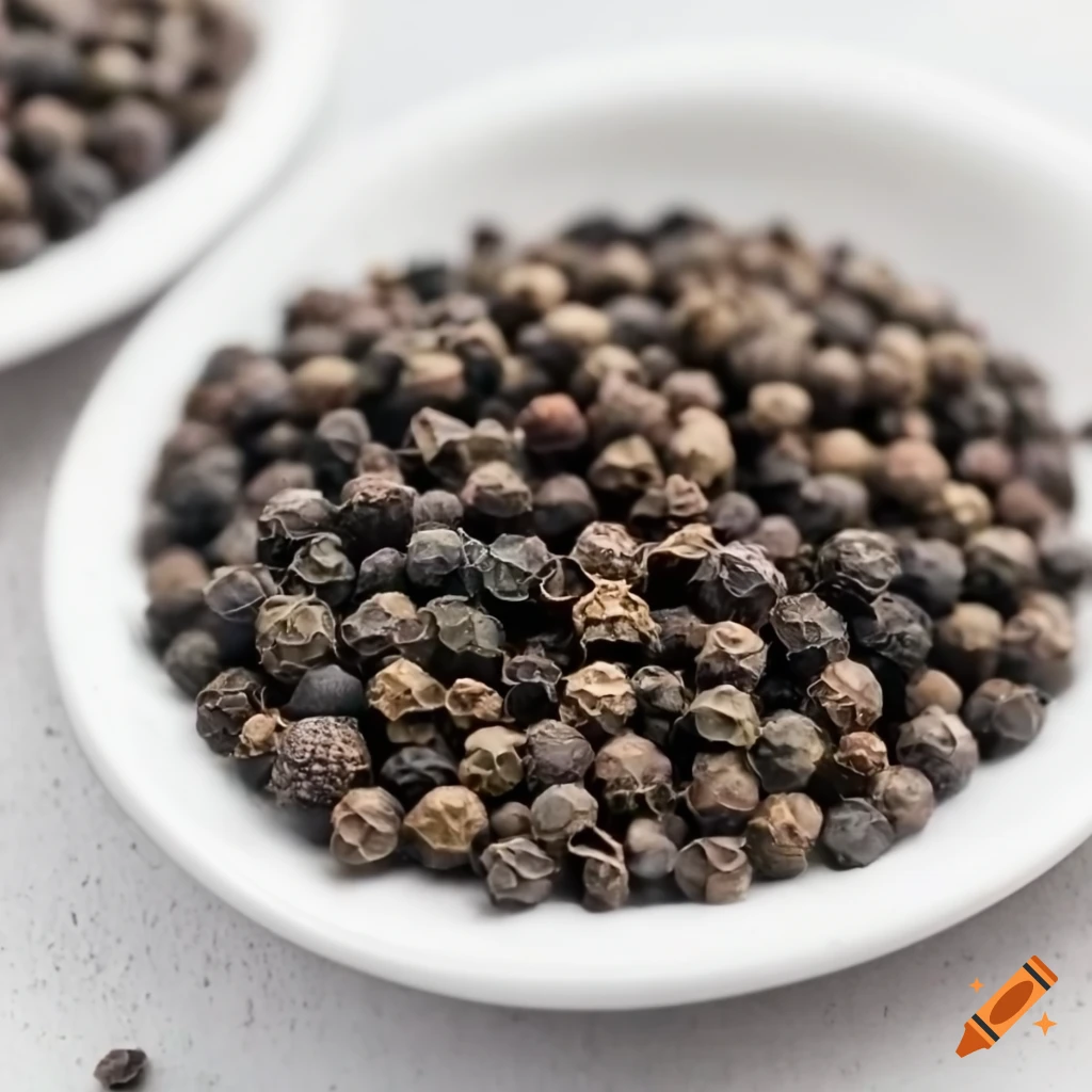 Black pepper in a white plate