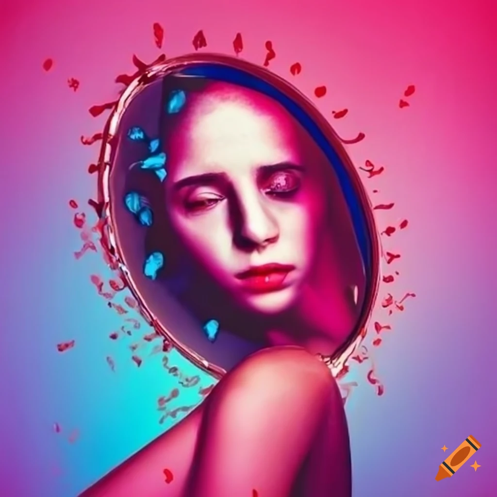 Image portraying self-love and positivity through self-embrace or mirror reflection