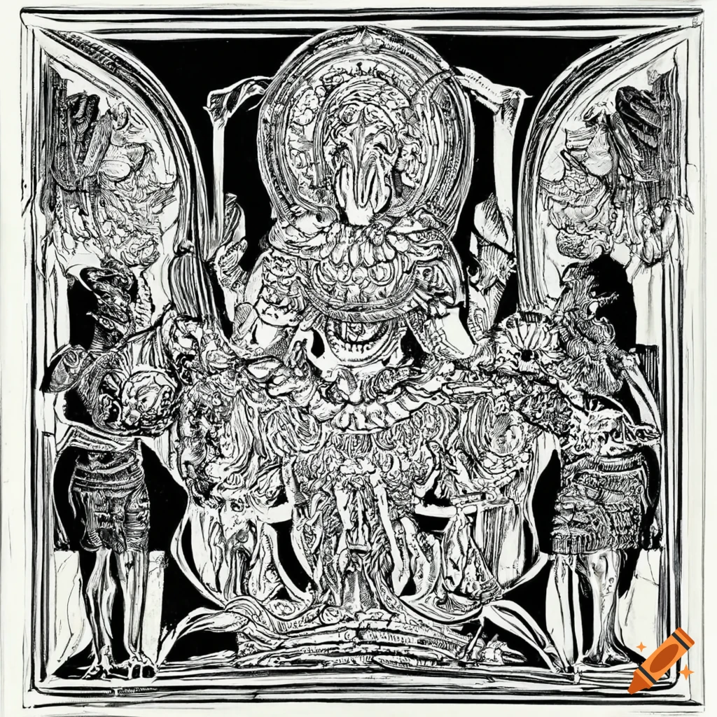 Deity with eagle head and human body