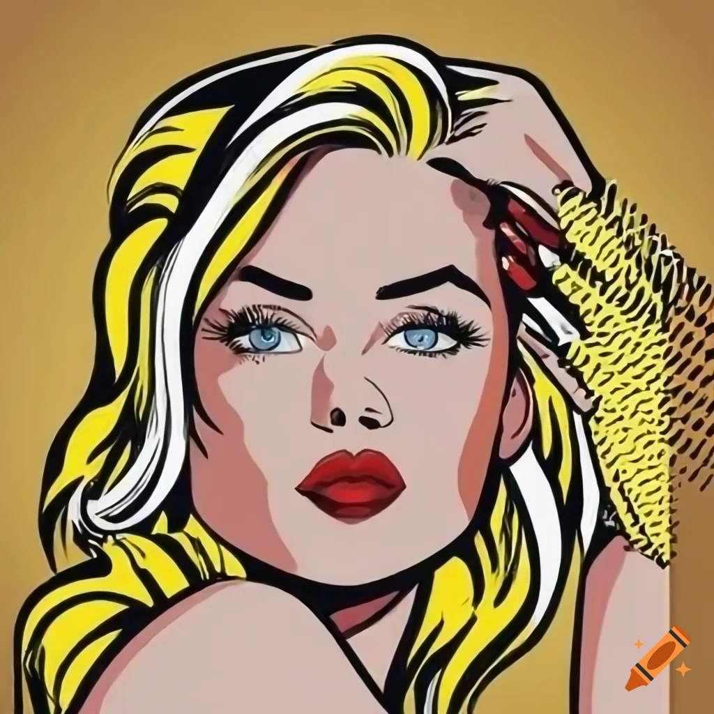 Pop art style mural with girl's face painted reminiscent of roy ...
