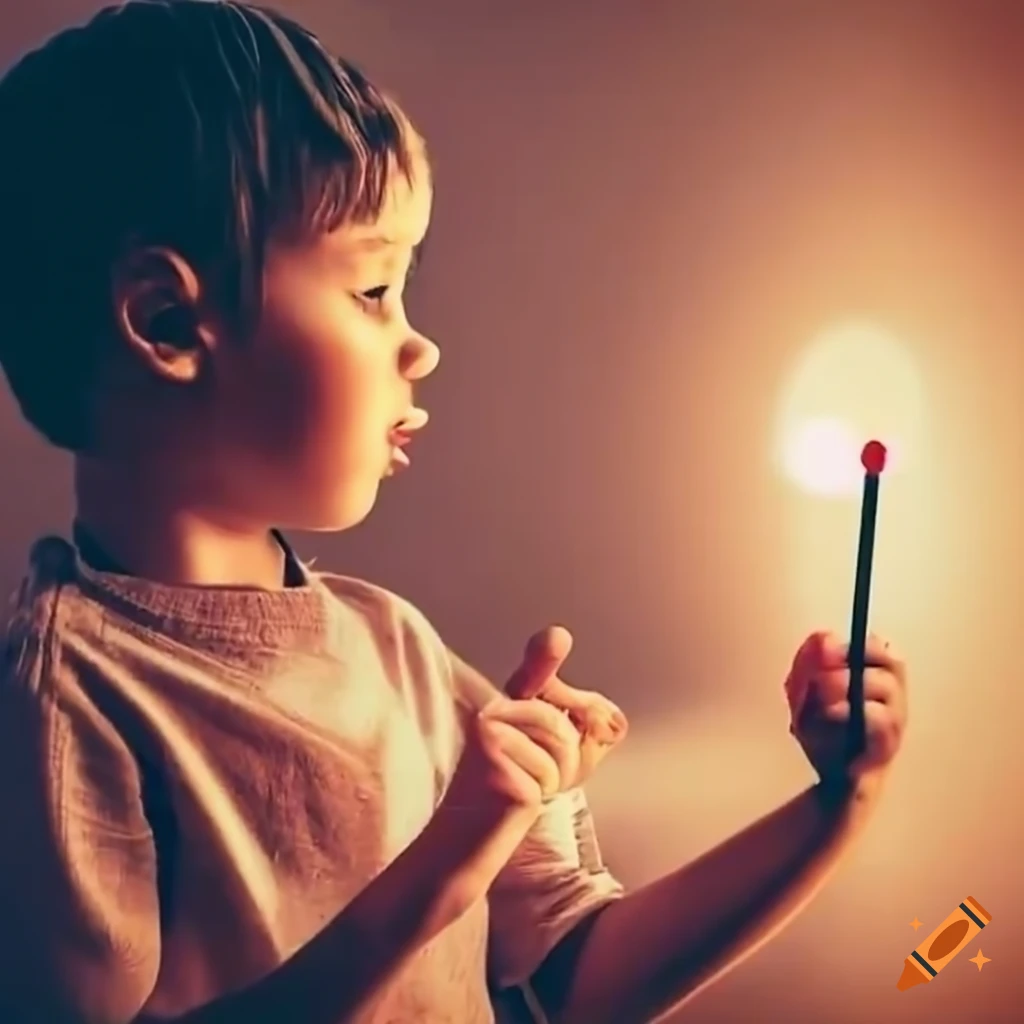Father warning child not to play with matches