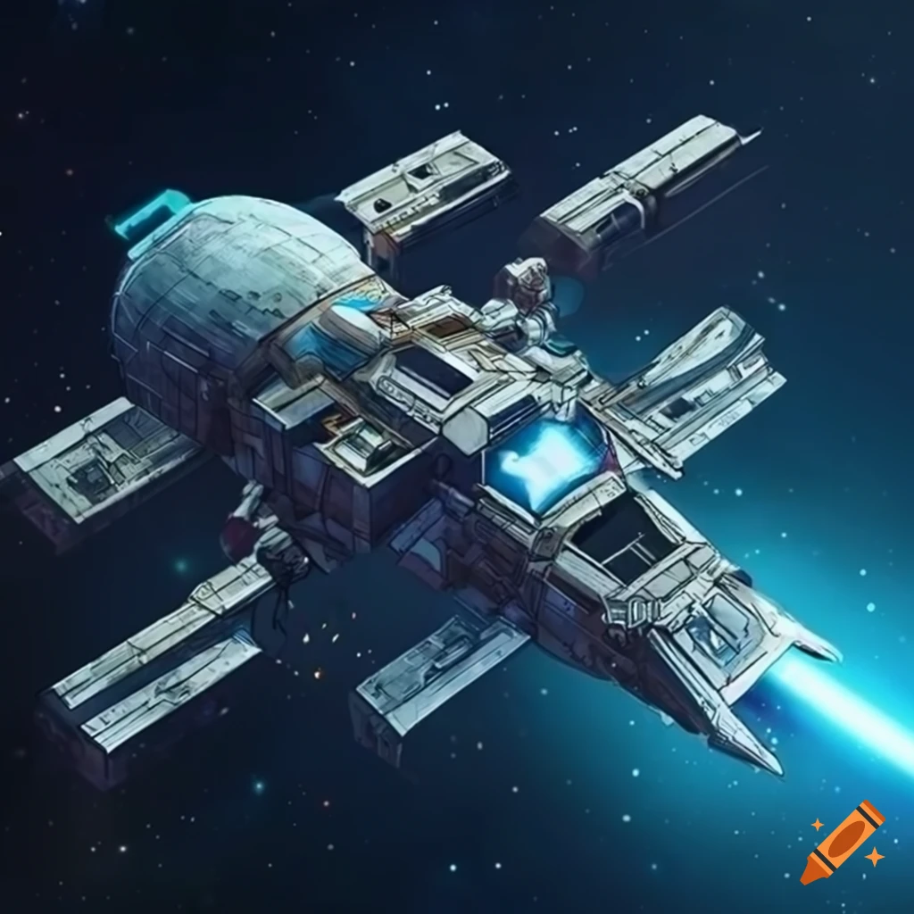 Sleek spacecraft with Yugioh-themed designs for interstellar exploration