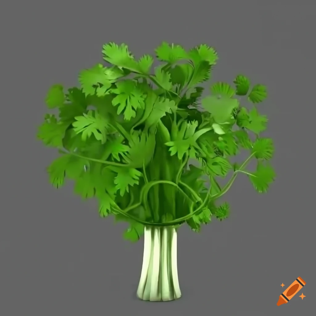 Coriander herb rendered in 3D