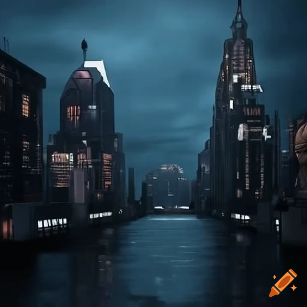 Dystopian future cityscape on Craiyon