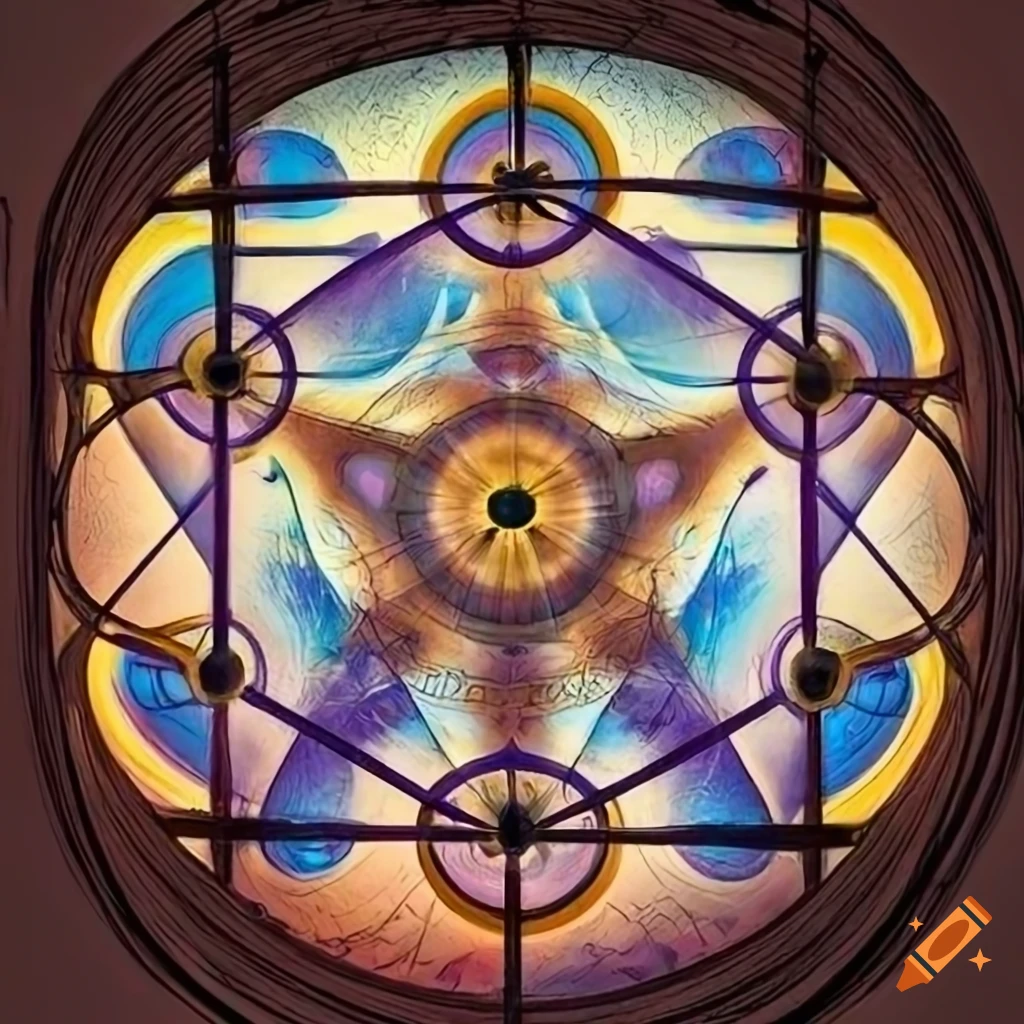 Metatron, an ancient being as a mystical object above Main Street Merced, California