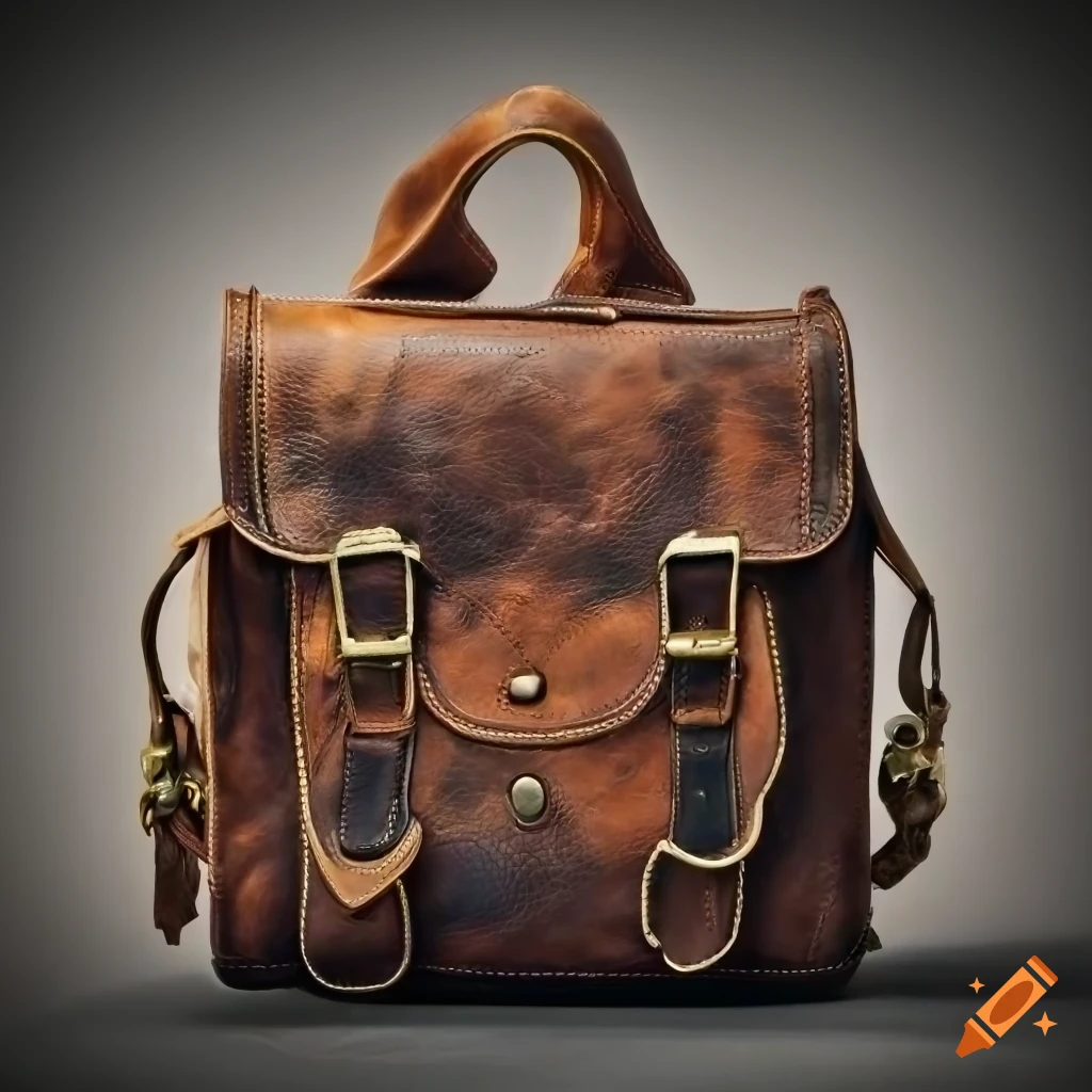 Old leather satchel
