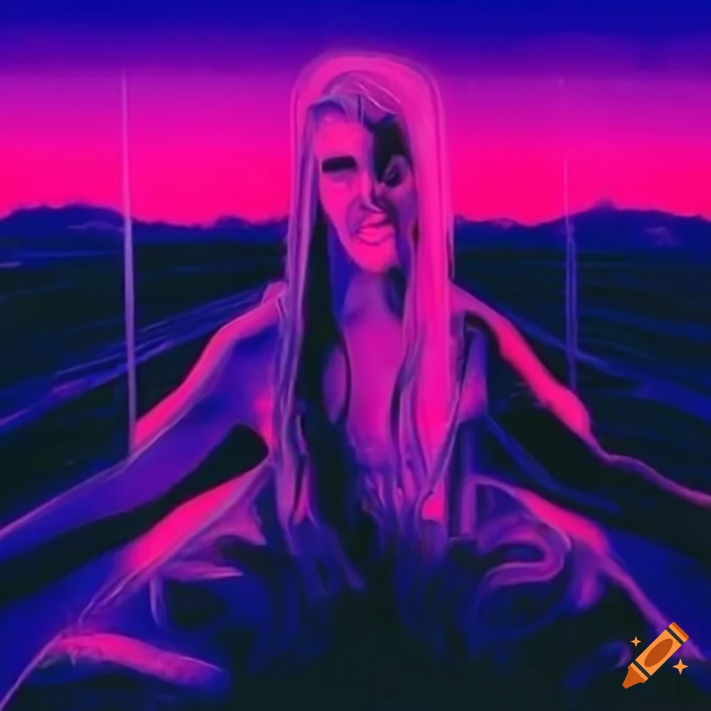1990s vibrant chillwave utopian sci-fi art titled Flour Massacre