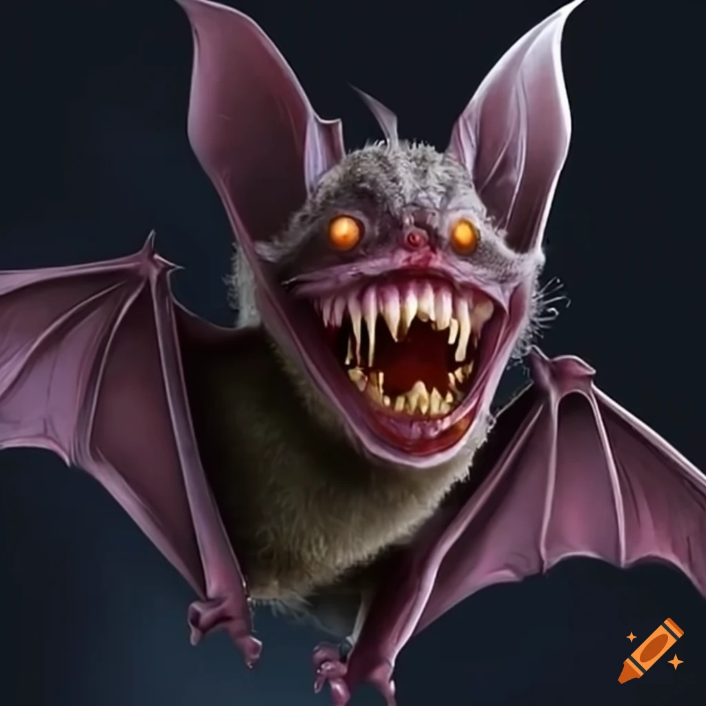 Vampire bat with treasure in its claws