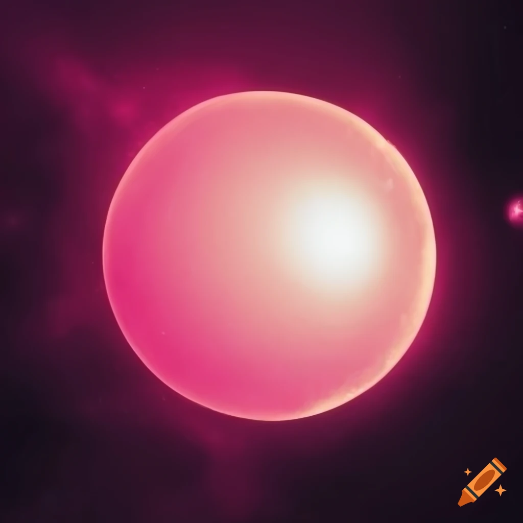 Pink sun in outer space on Craiyon