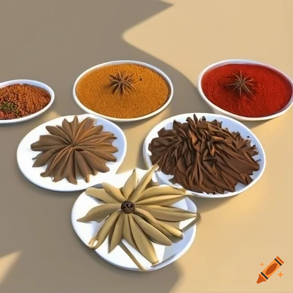 Arab spices in a 3D render