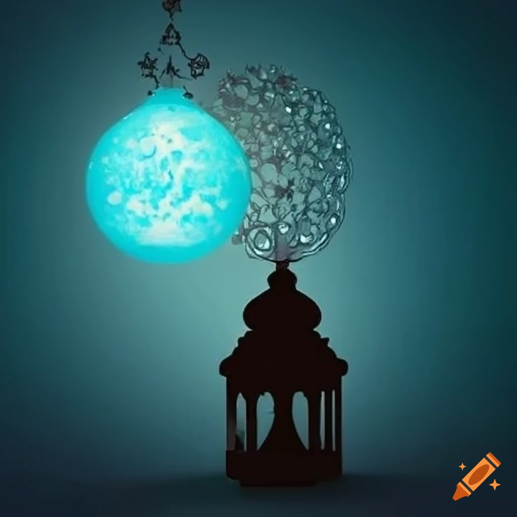 Ramadan moon and lantern