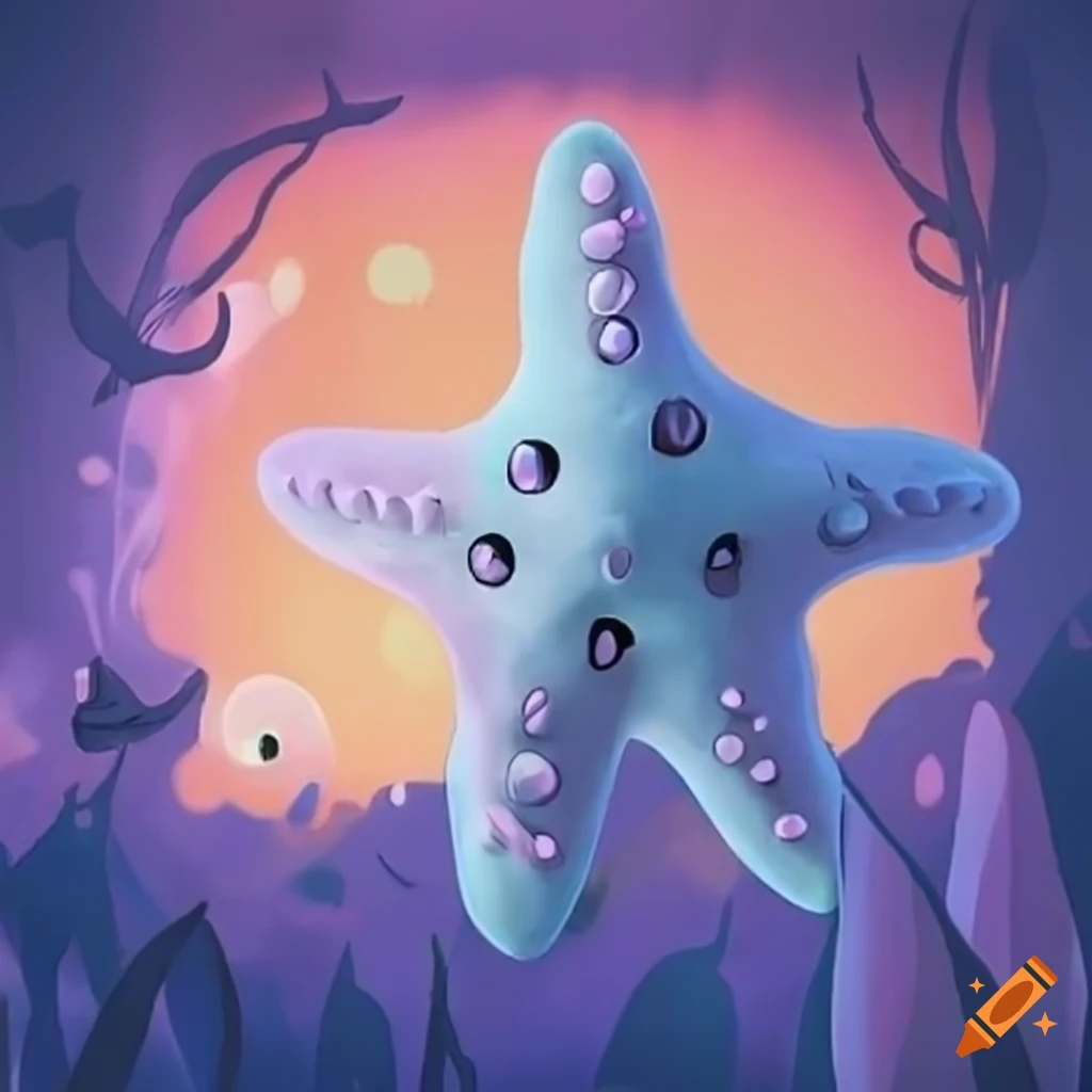 Starfish retrospective model for 6 participants in a Studio Ghibli style