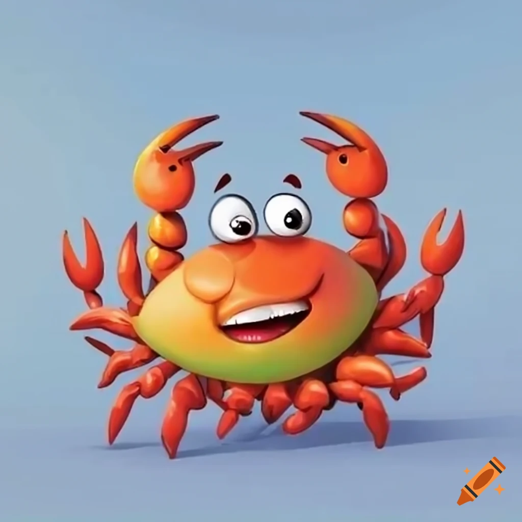 Colorful cartoon crab with a sassy expression holding 'Welcome to Orlando' sign