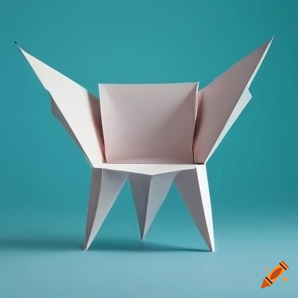 Paper chair with wings in an origami style