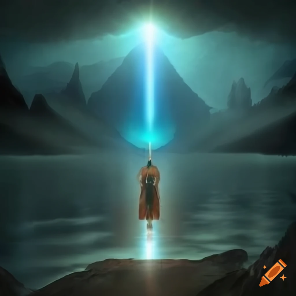 Final Touch: God rays shining on a mountain lake creating awe