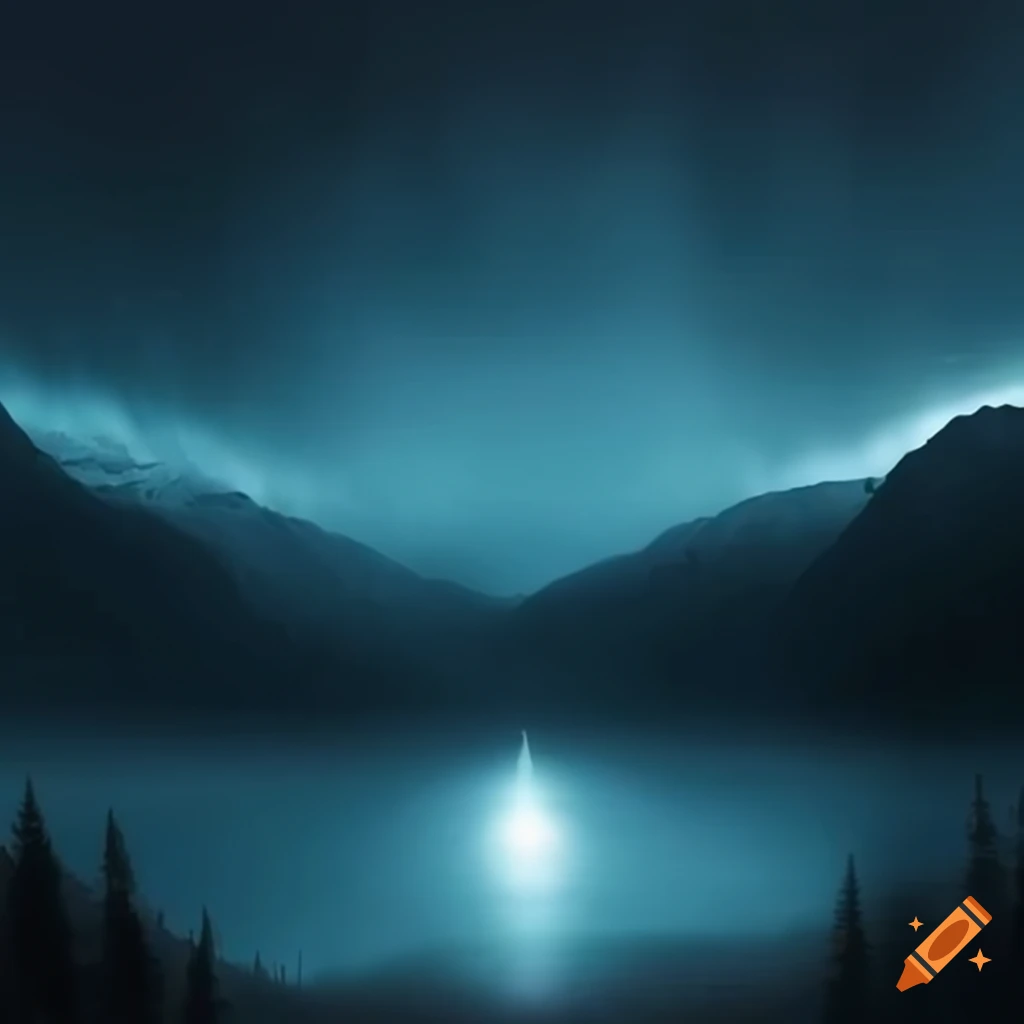 God rays shining on a mountain lake creating a sense of natural awe