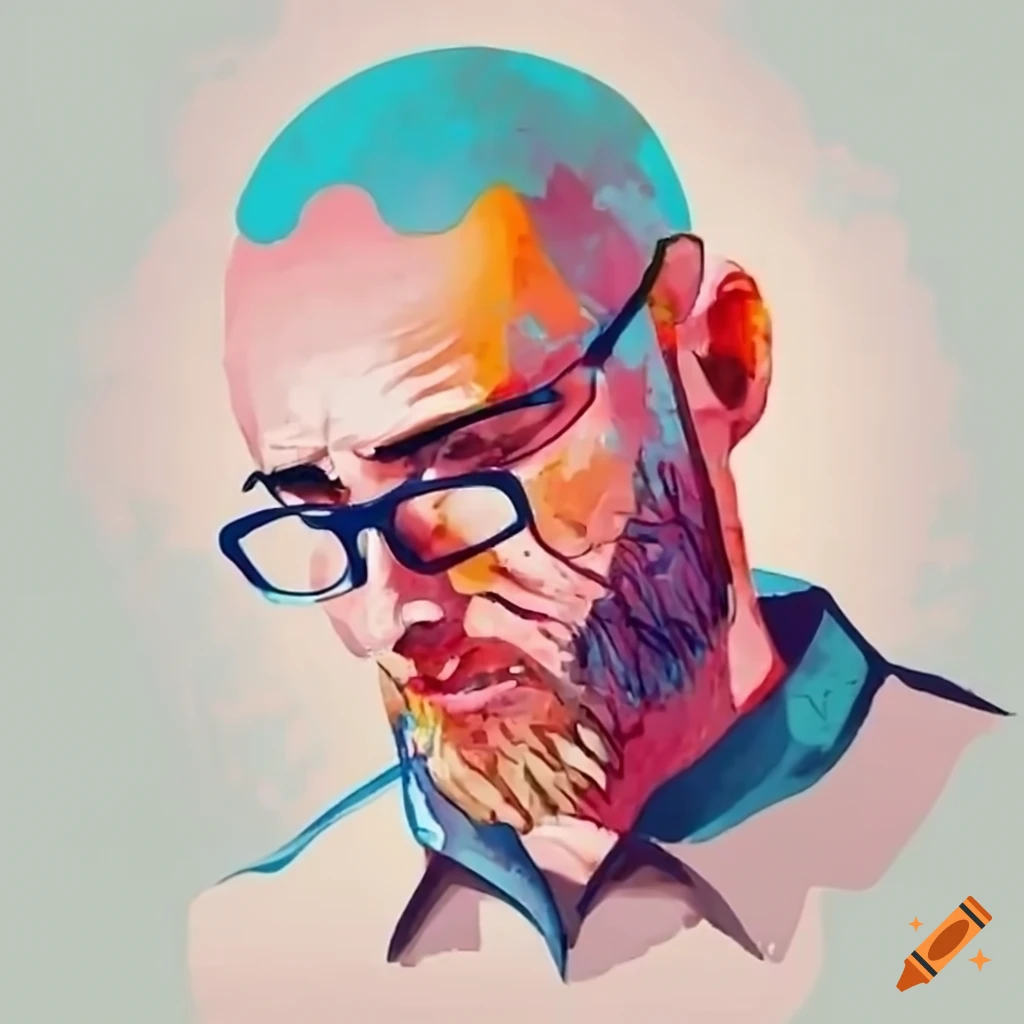Bald man with short beard wearing eyeglasses