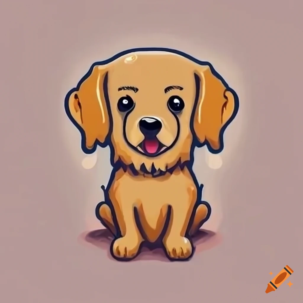 Golden retriever service dog with cute dog face playing with slime