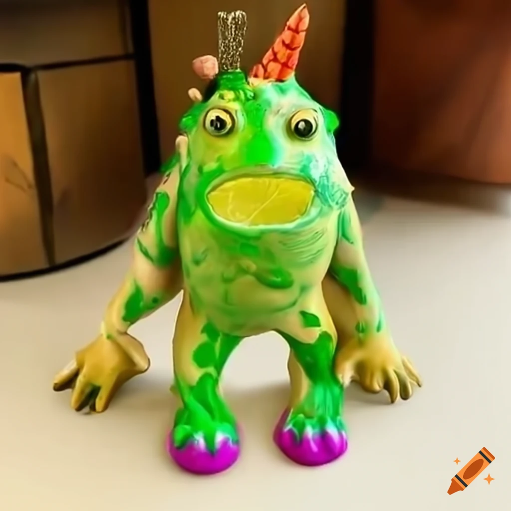 Mythical creatures and mutant omega mart lemon fruit monster in a magical forest ambiance