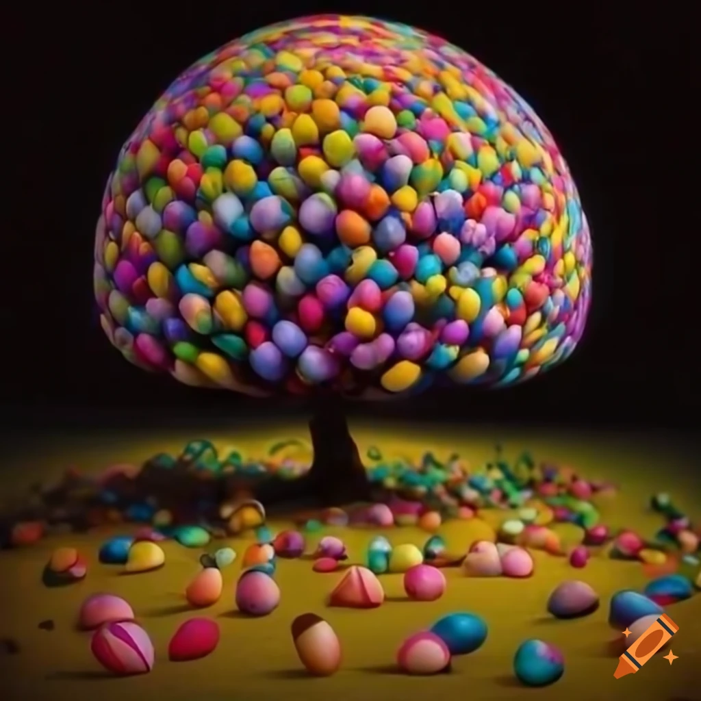 Easter eggs tree bokeh effect
