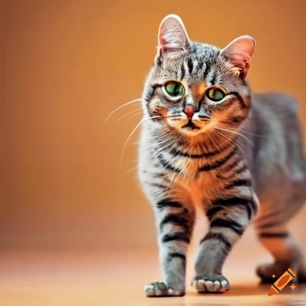 Playful feline elegantly pawing at toys