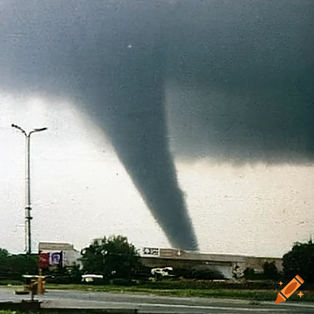 Tornado hitting a shopping center