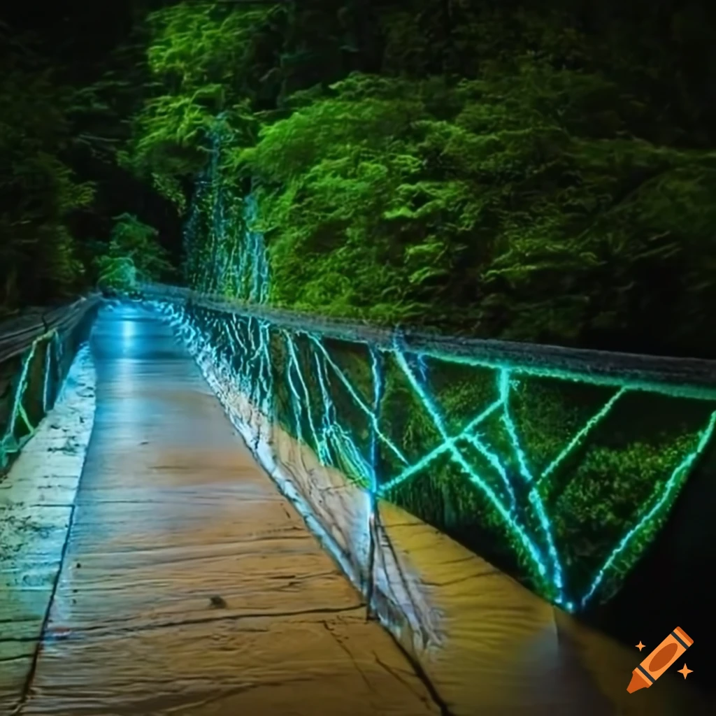River of projected lights with tributaries viewed from below