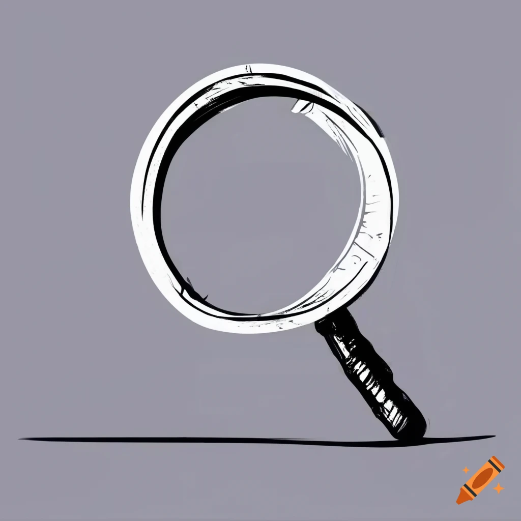 Simple magnifying glass icon sketch on white background on Craiyon