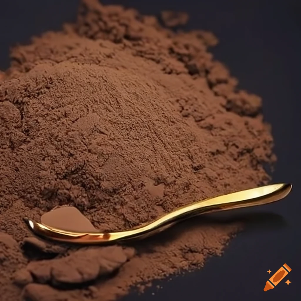 Brown powder in a golden spoon