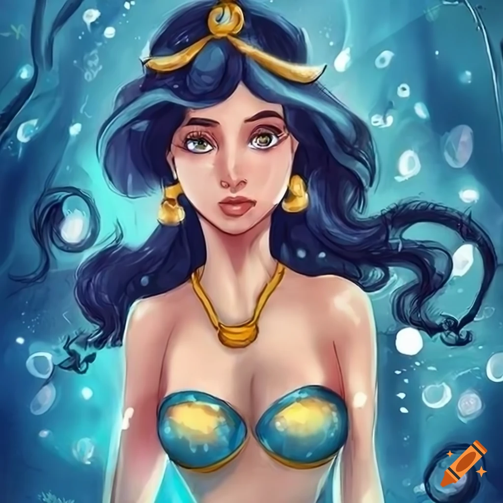 Jasmine swimsuit underwater fanart