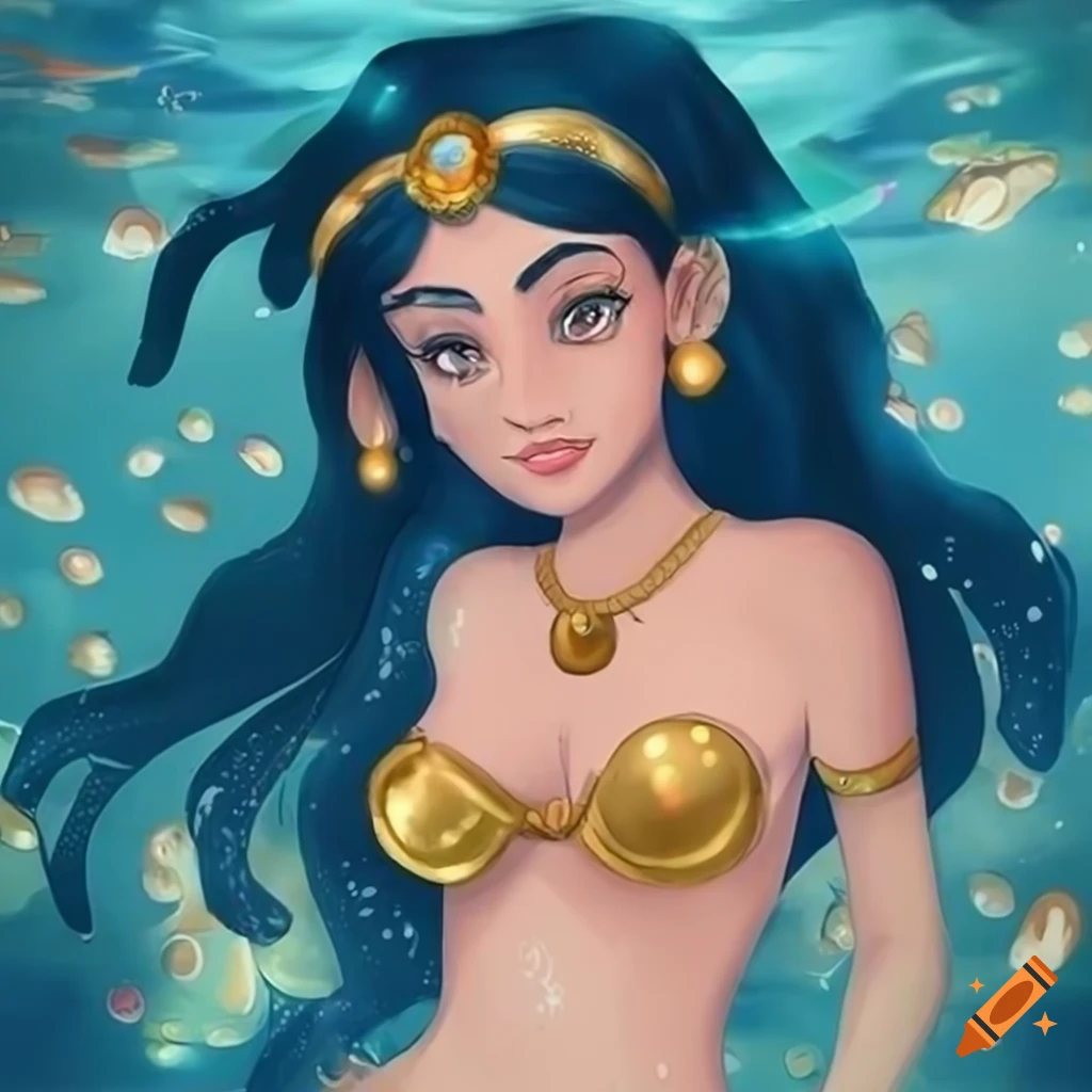 Jasmine swimsuit underwater fanart