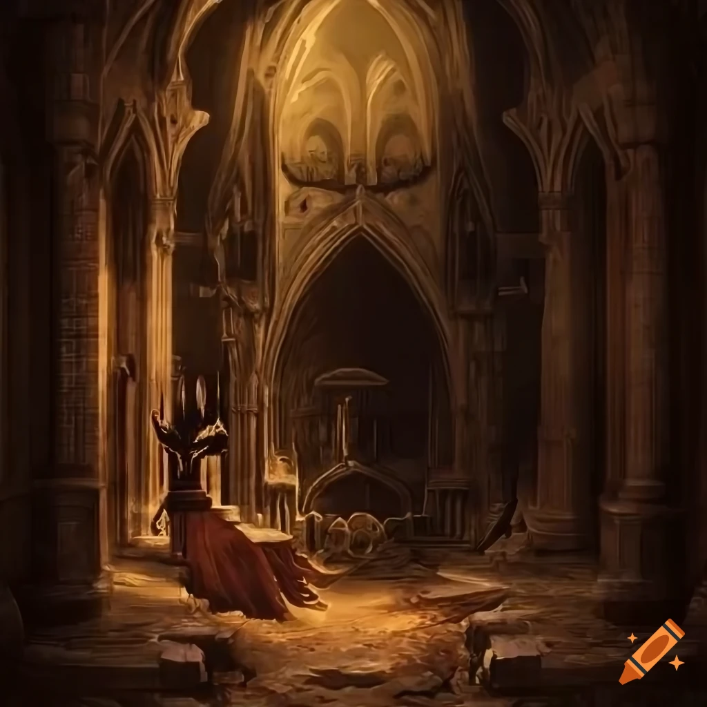 Mysterious dungeon with fantastical characters and dark ambiance on Craiyon