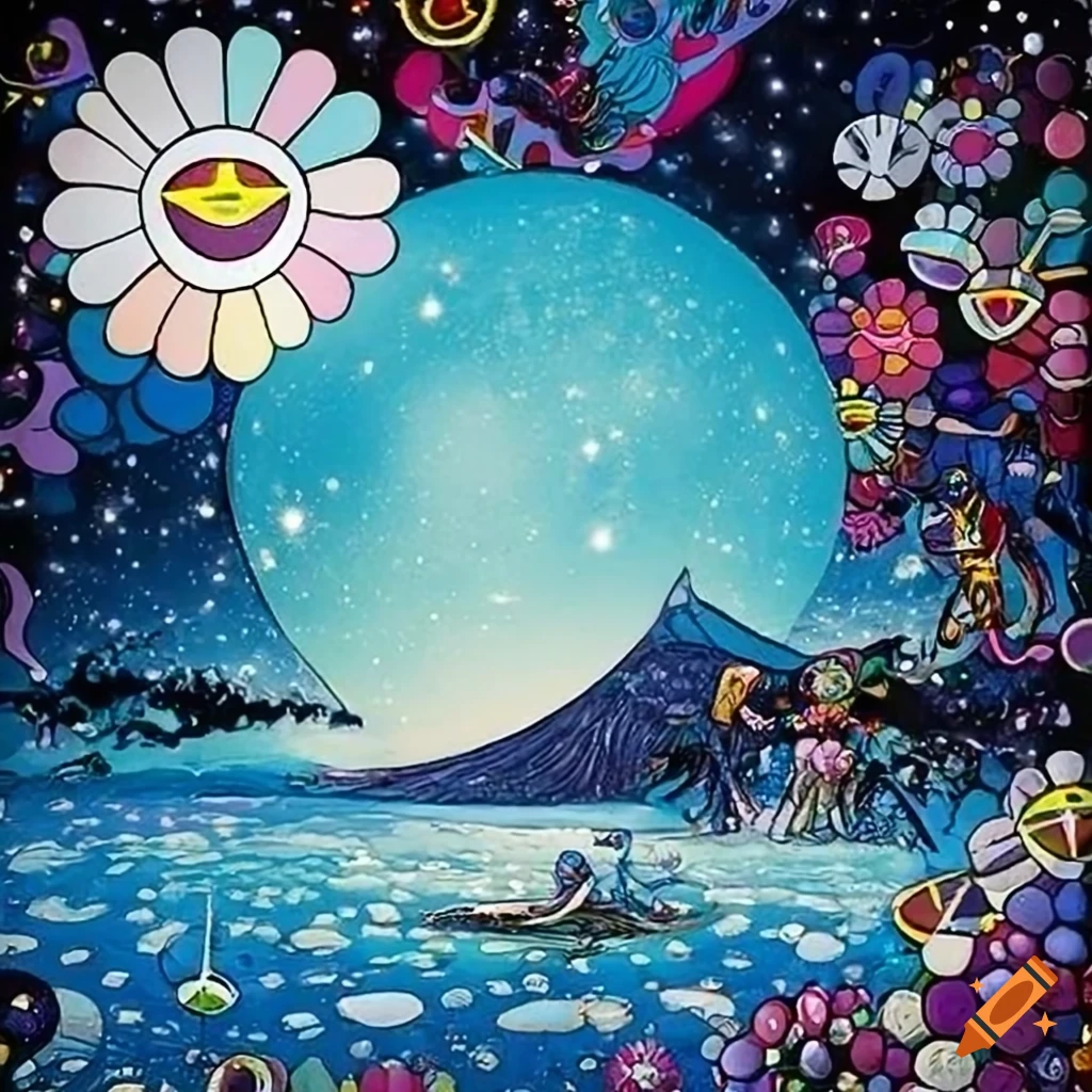 Art collaboration featuring stars above the sea by various artists on ...