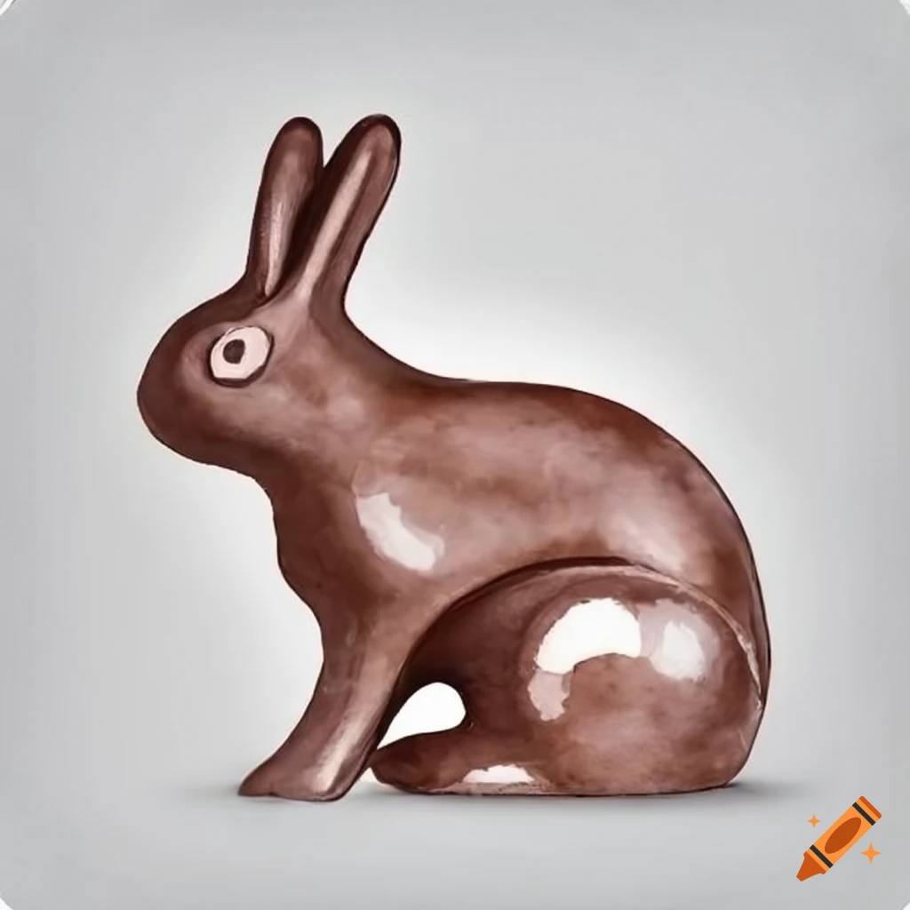 Delicious milk chocolate rabbit with intricate details and shiny finish ...