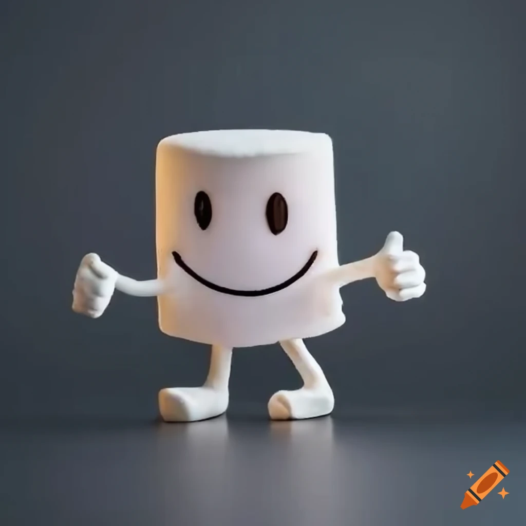 Marshmallow smiley face giving a thumbs up gesture on Craiyon