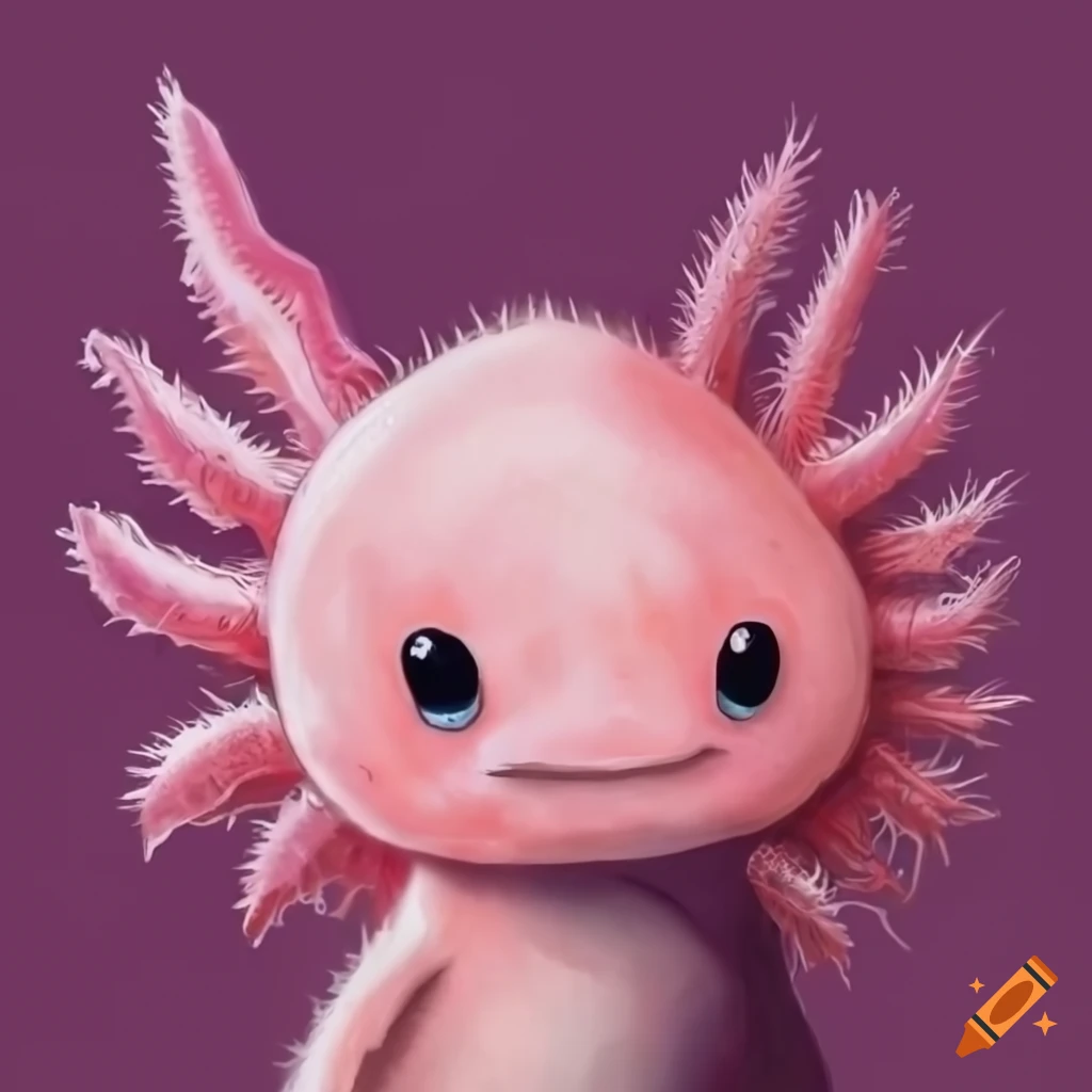 Cute pink axolotl