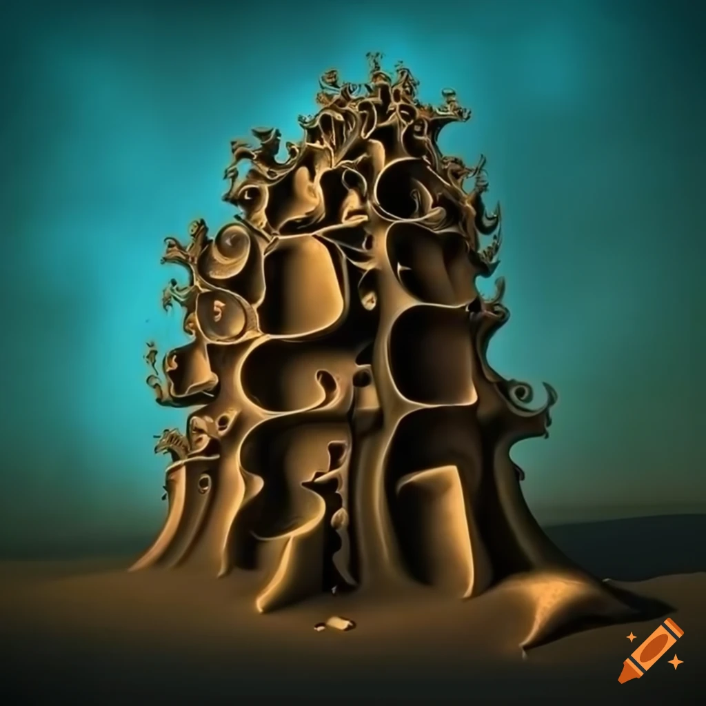 Yves tanguy forest with 3d graffiti corroded bronze structures in a ...