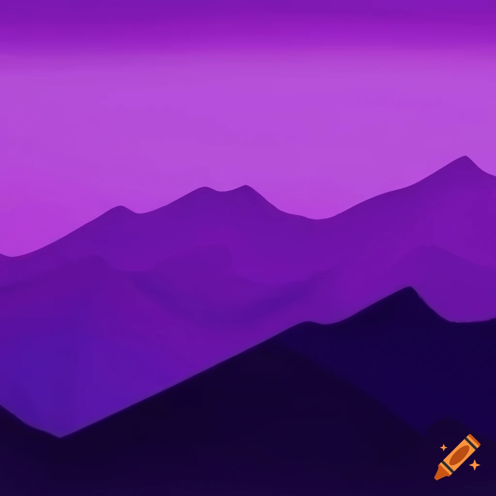 Abstract purple, white, and black mountains