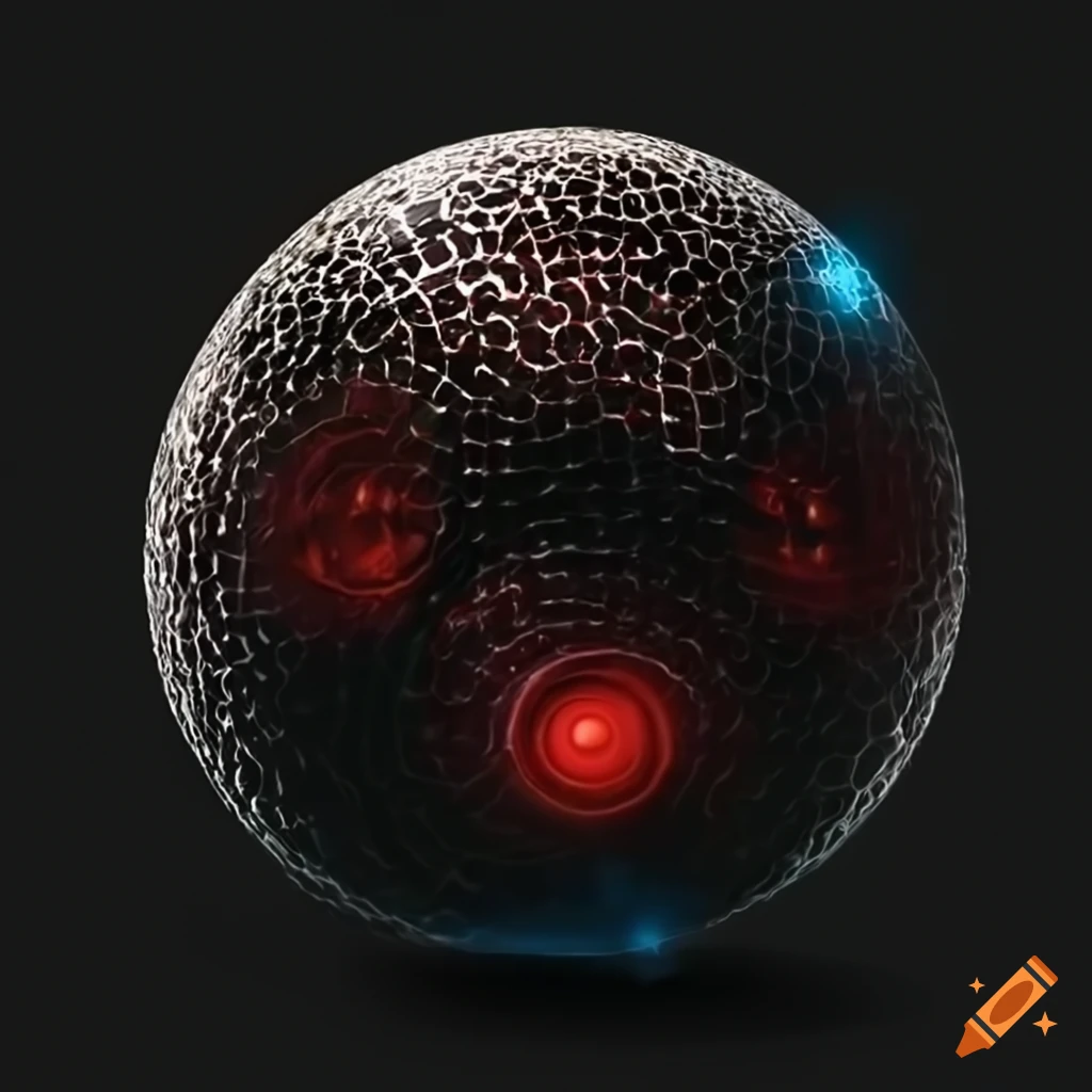 Abstract composition of martial arts balls on a black background on Craiyon