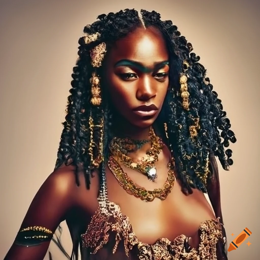 Bohemian styled black woman