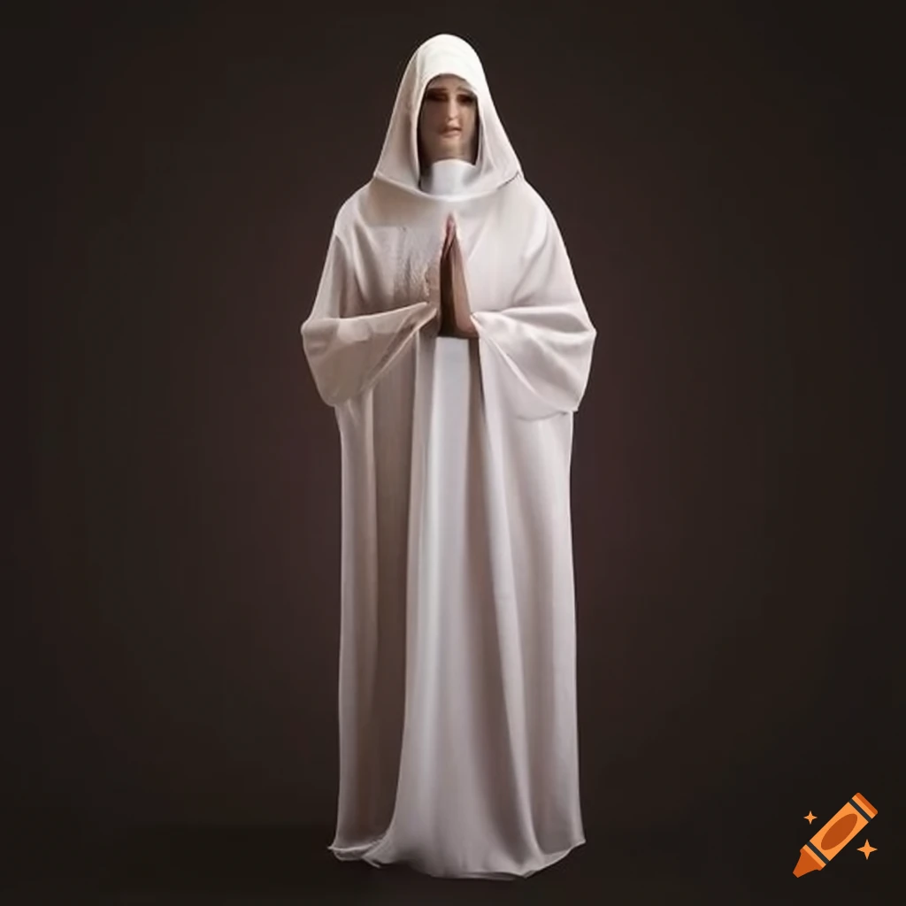 Realistic specter in religious robes praying