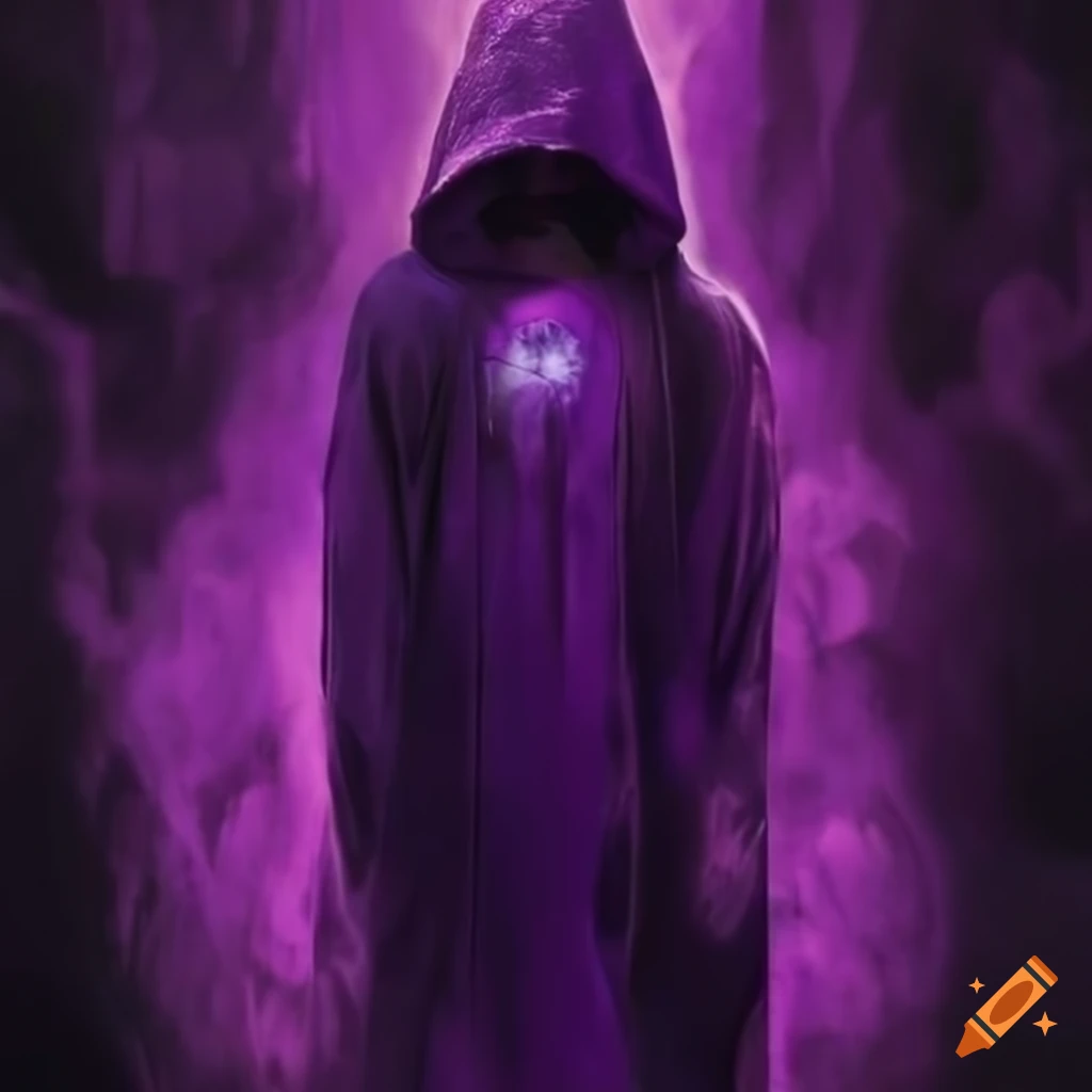 Strong sorcerer in purple and black robe