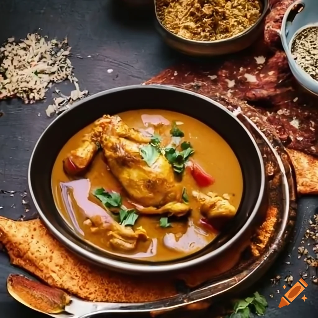 Tasty chicken curry dish with aromatic spices