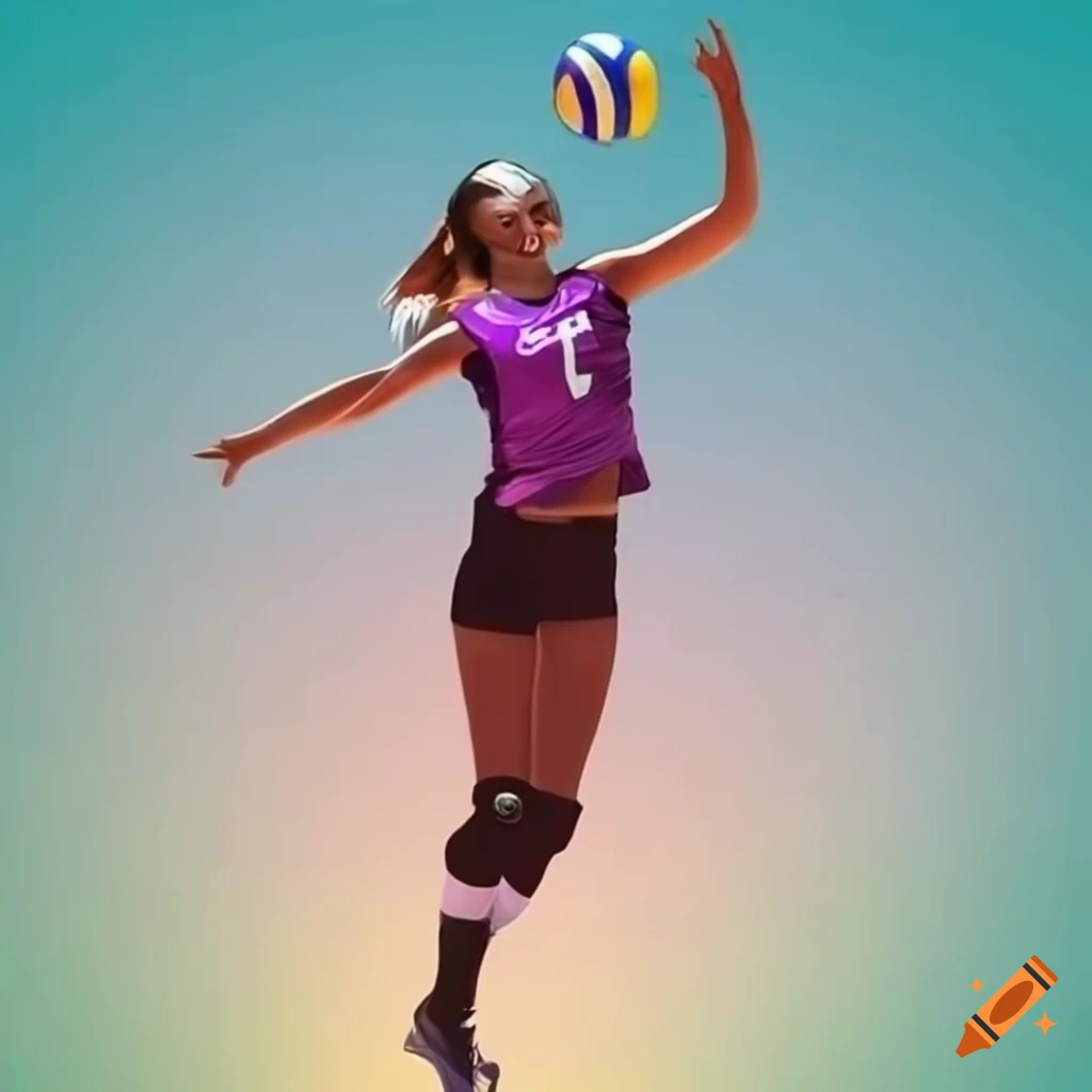 Volleyball player in action on Craiyon