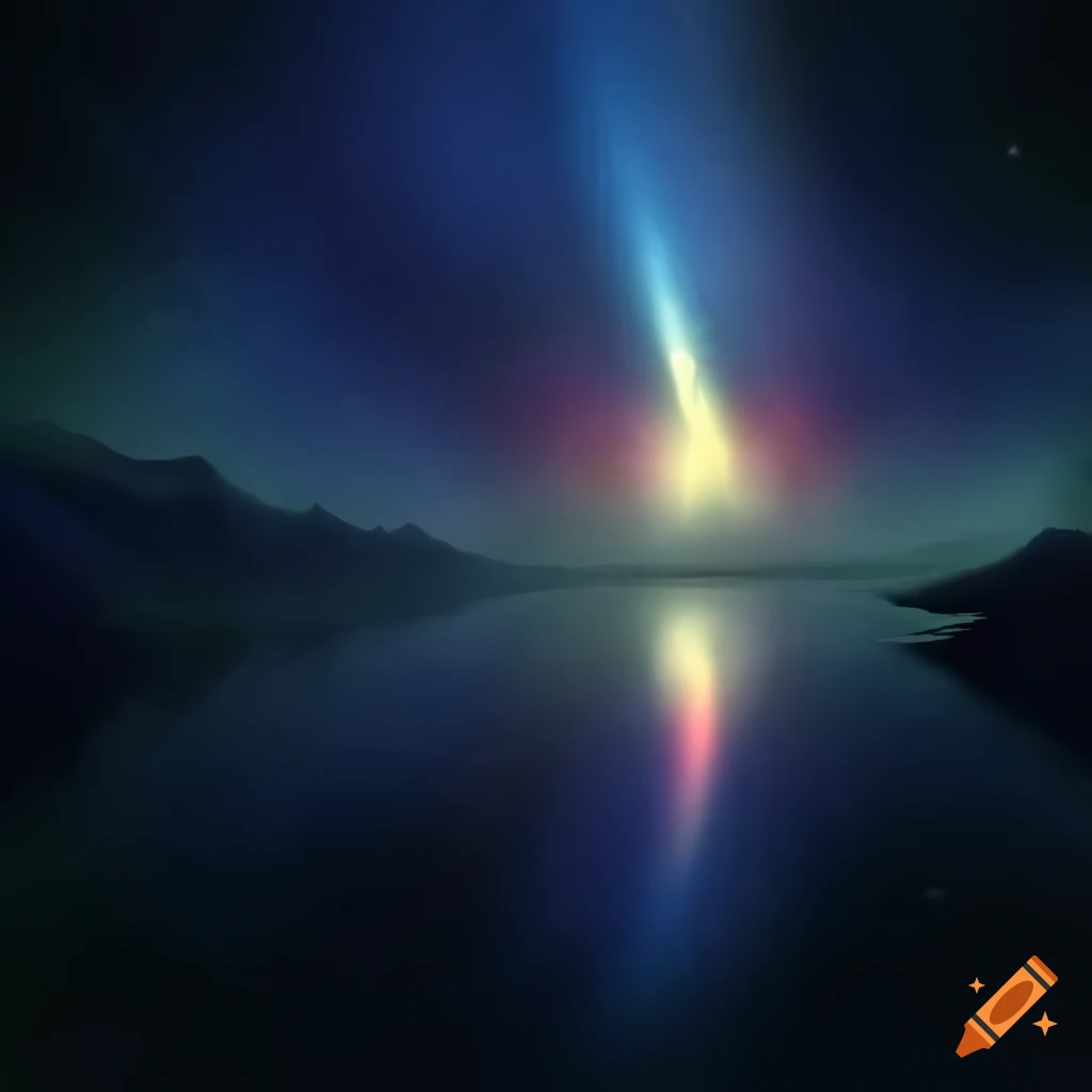 God rays shining on a mountain lake creating a sense of naturalism and awe