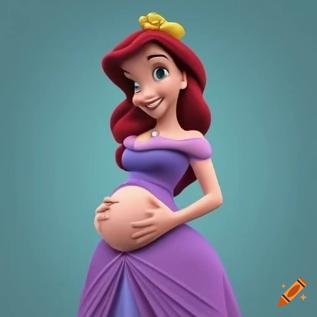 Disney Princess expecting in 3D animation inspired by Počar style
