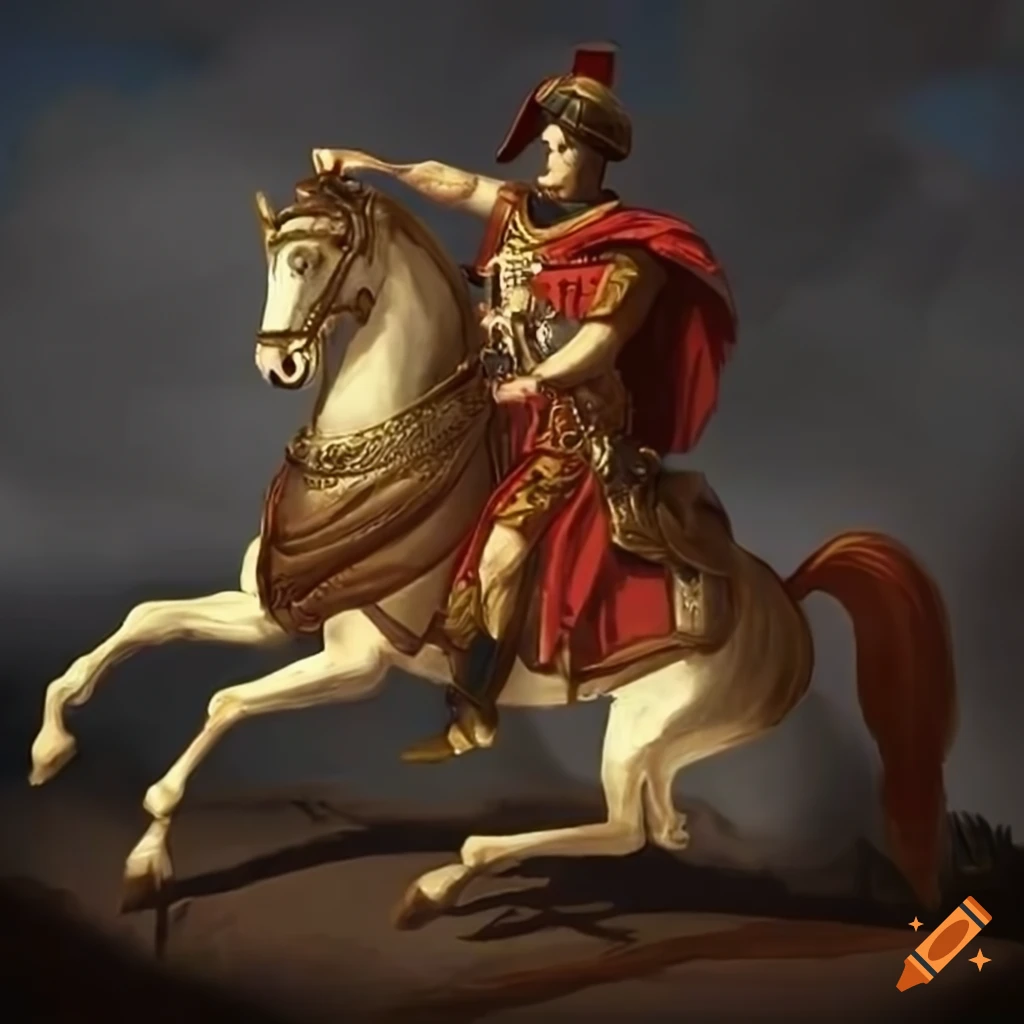 Roman centurion on horseback inspired by napoleon crossing the alps ...