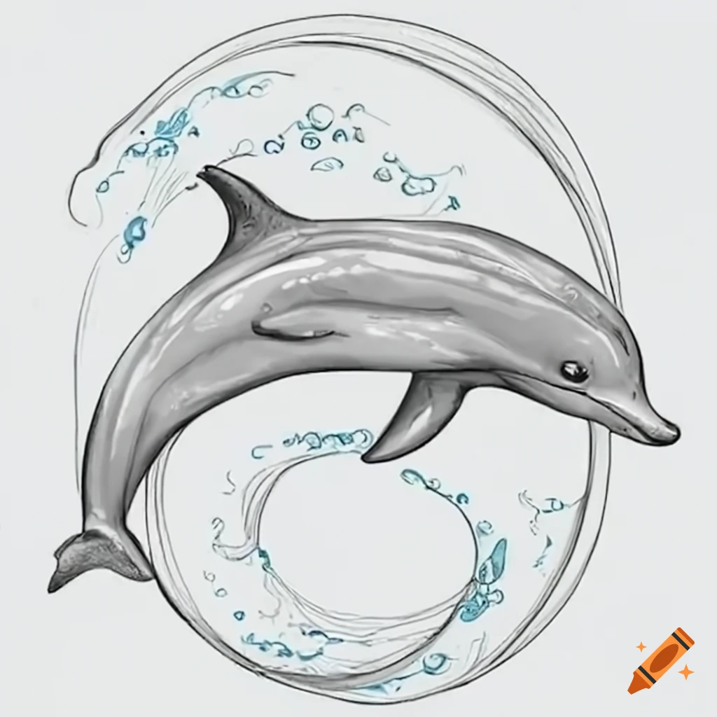 Dolphin playing with water ring underwater