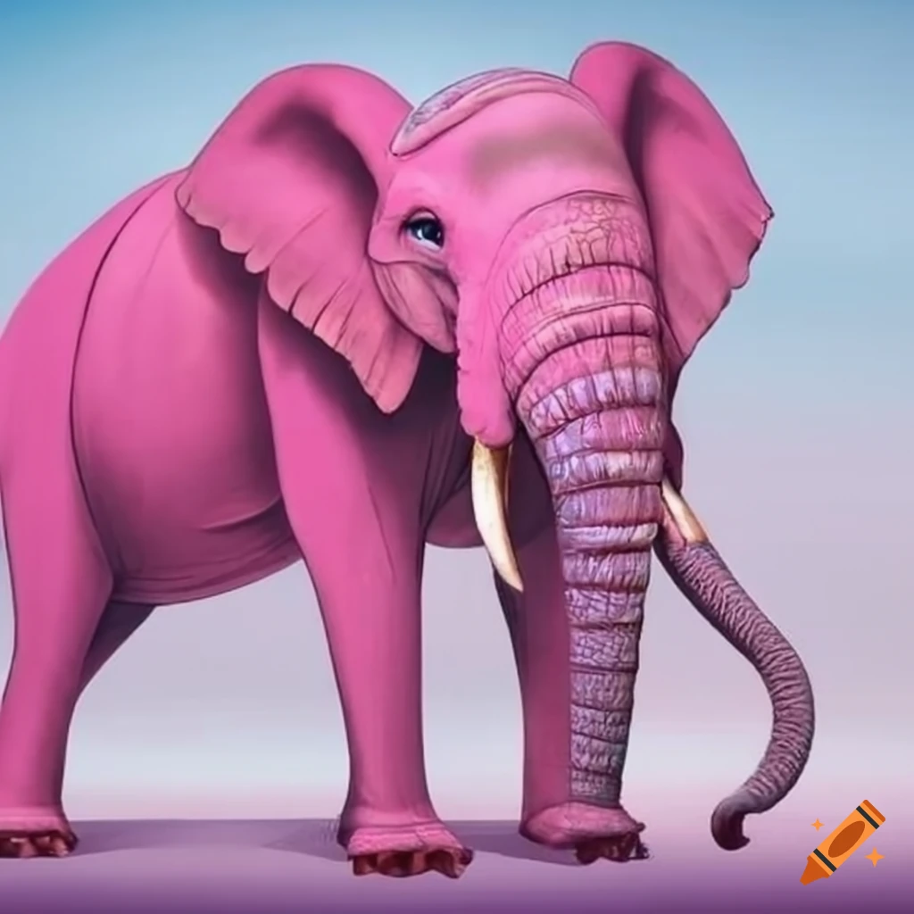 Pink elephant on Craiyon