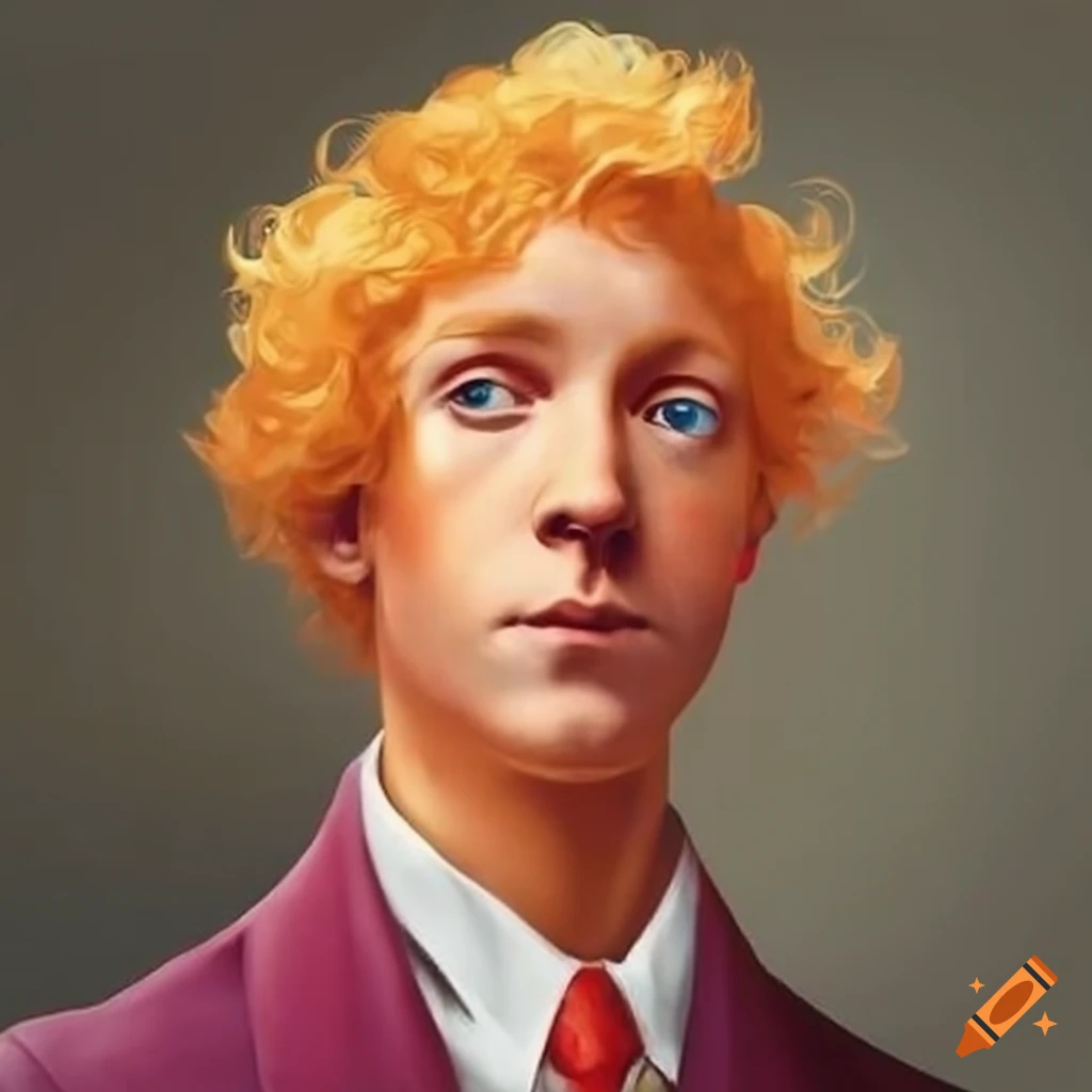 Blond man with orange skin on Craiyon